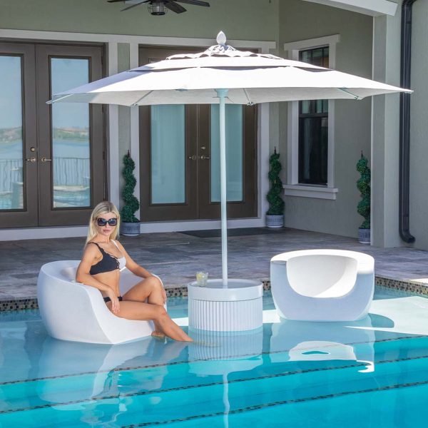 Moon Chair with White Cupholders (Set of Two) - Luxury Pool Chair For Sale