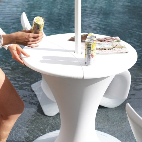 Ledge Lounger Autograph Umbrella Stand Ice Bin  - Pool & Patio Table For Cheap